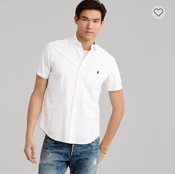 White Ralph Lauren Button Down Tshirt - Picture 1 of 5